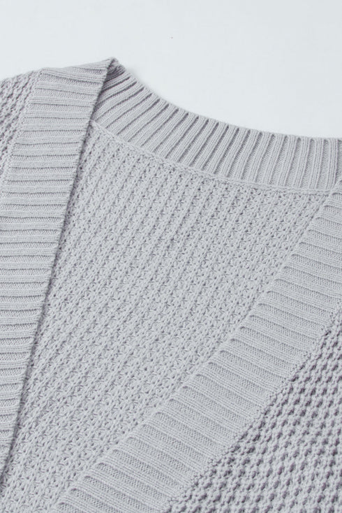 Pocket Knitted Solid Color Cardigan